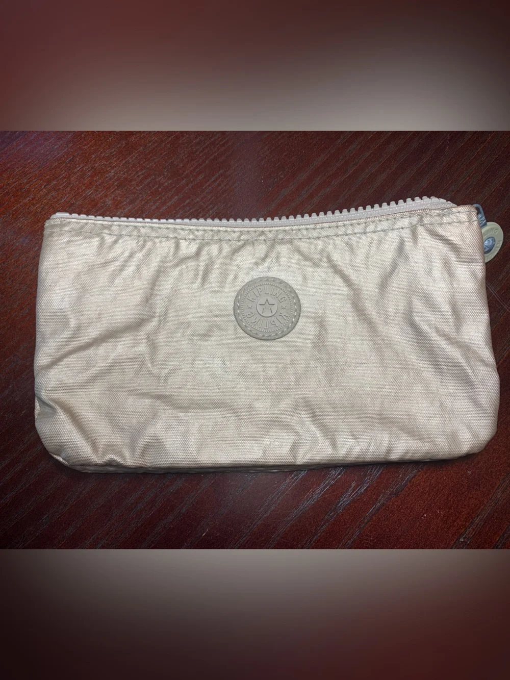Kipling Gold Metallic Nylon Zip Wallet